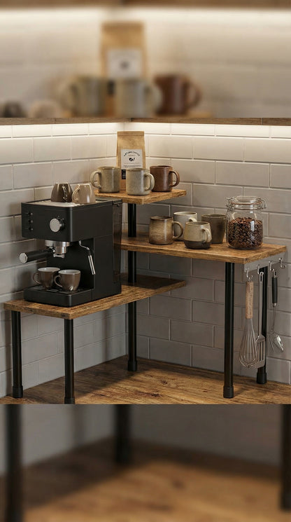 JayRex 3-Tier Corner Shelf Organizer – Kitchen & Bathroom Countertop Storage Rack